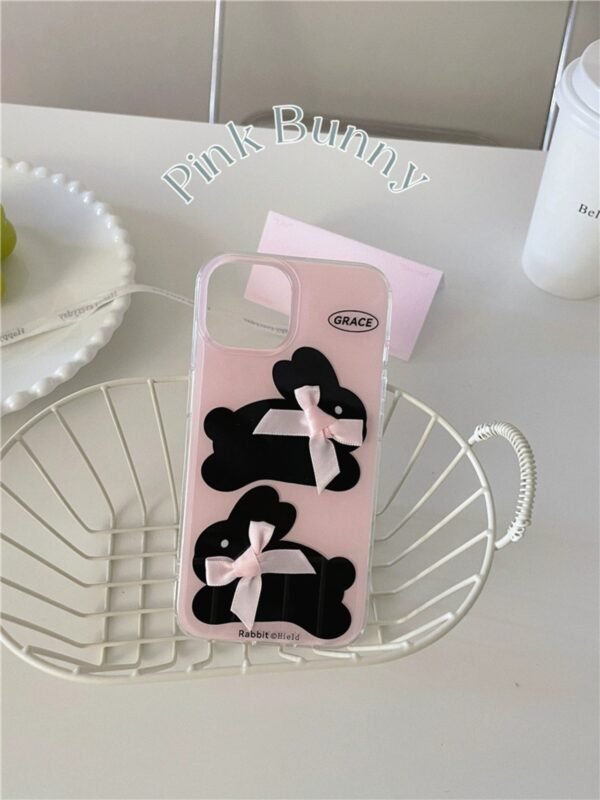 ★iPhone16シリーズ対応　かわいいウサギiPhoneケース ピンク