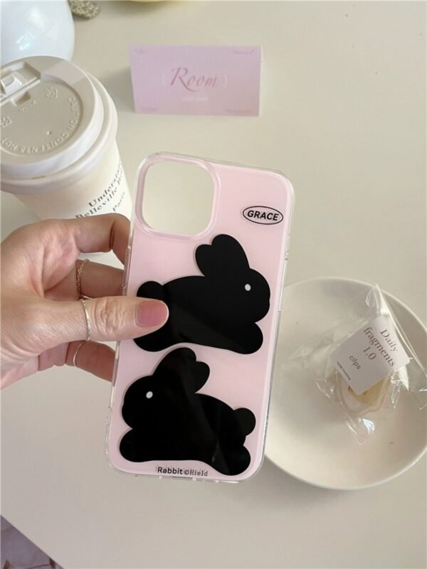 ★iPhone16シリーズ対応　かわいいウサギiPhoneケース ピンク