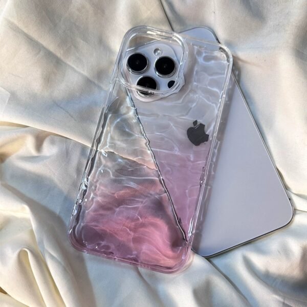 ★iPhone16シリーズ対応 グラデーション水波紋　可愛いIPhoneケース ハンドメイド