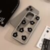 ★iPhone16シリーズ対応　黒花かわいいiPhoneケース