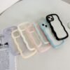 ★IPhone16シリーズ対応 波型デザイン　オシャレなスマホケース　透明スマホケース 全7カラー  iphoneケースクリア シンプル