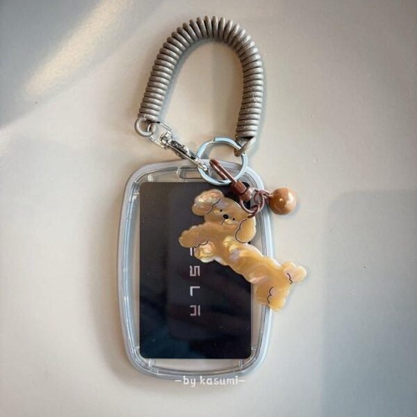 5e02b2d42f7ca5667ccdab1adbba66f9486451f8 シンプルで可愛いトレカケース 可愛いイヌチャーム付き 高品質ケース