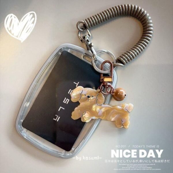 7feabd2614719acdde5978b2c8d5e25f6d56fbd9 シンプルで可愛いトレカケース 可愛いイヌチャーム付き 高品質ケース