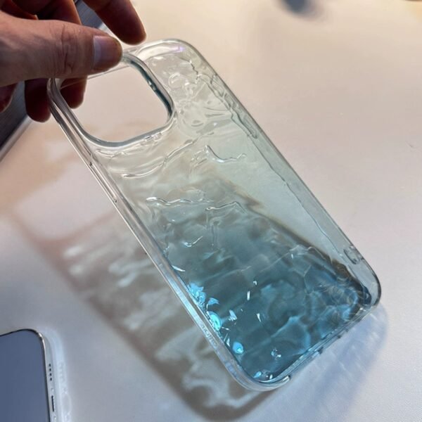 ★iPhone16シリーズ対応 グラデーション水波紋　可愛いIPhoneケース ハンドメイド