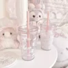 【MoonpieGirl】可愛いガラスカップ　ストロー付き