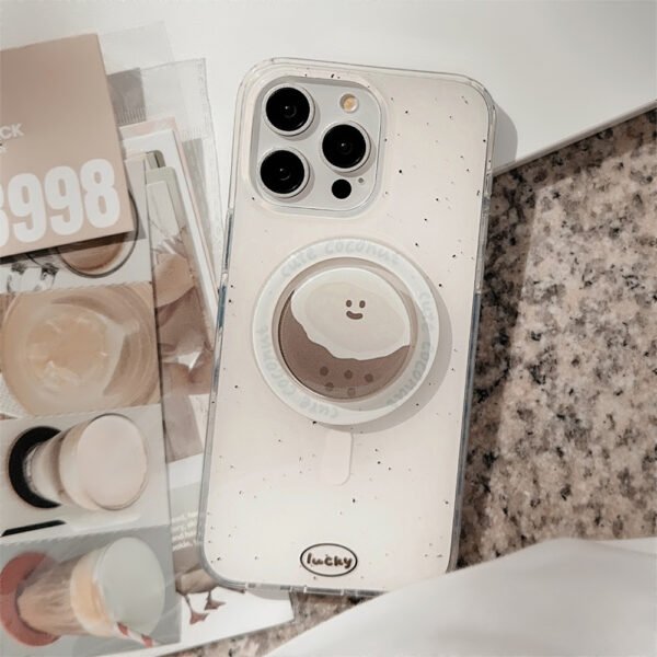 ★iPhone16シリーズ対応　MagSafe対応可能　マグネット式　かわいいiPhoneケース ココナッツグリップ