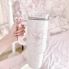 【MoonpieGirl】蓋付きタンブラー  可愛い取っ手付き  保温保冷 海外人気アイテム