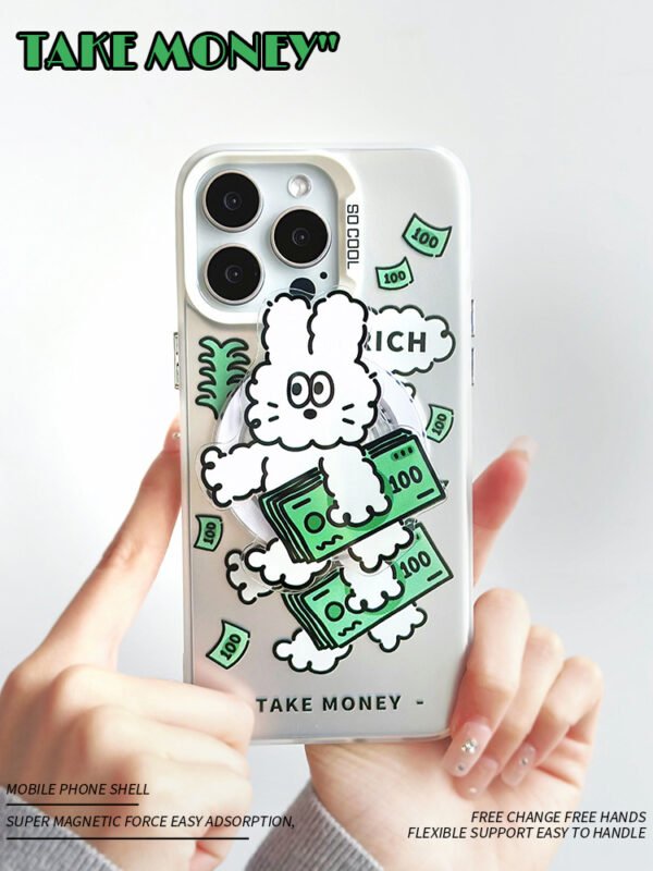 ★iPhone16シリーズ対応 ウサギMagSafe対応可能　強化マグネット式　可愛いIPhoneケース