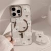 ★iPhone16シリーズ対応MagSafe対応可能　マグネット式　かわいいiPhoneケース ネコグリップ　