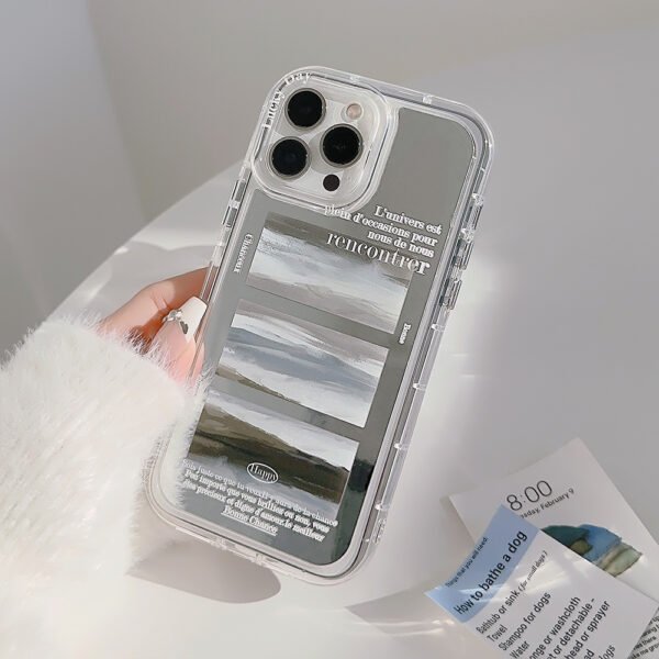 ★iPhone16シリーズ対応 ステッカー風　油絵風シンプルなIPhoneケース