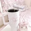 【MoonpieGirl】蓋付きタンブラー  可愛い取っ手付き  保温保冷 海外人気アイテム