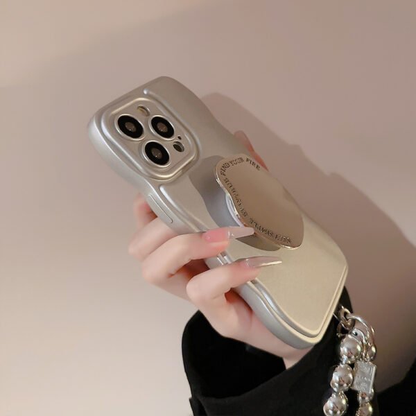 ★IPhone16シリーズ対応　シルバー　スマホグリップ リング付き　オシャレ　スマホケース　可愛いIPhoneケース　