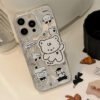 ★iPhone16シリーズ対応　可愛いクマちゃんIPhoneケース 　ステッカー風