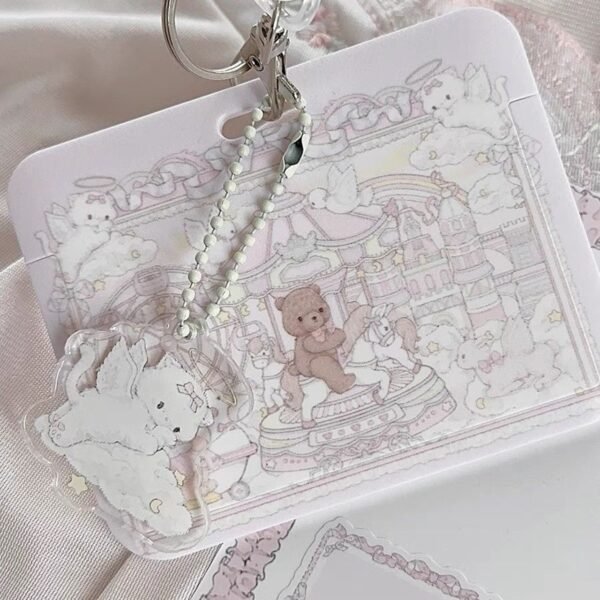 bc5dd9e778d047b000a2f4dd5bd3fb18 【GirlsDream】可愛いキーホルダー付きトレカケース ネコ 高品質ケース