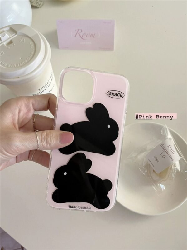 ★iPhone16シリーズ対応　かわいいウサギiPhoneケース ピンク