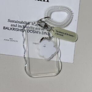 シンプルで可愛いトレカケース  クリア　キーホルダー付き なみなみ