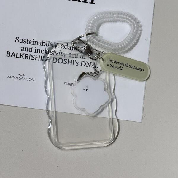 d4e2b4741e4d63aed24b5be07725d69d シンプルで可愛いトレカケース クリア キーホルダー付き なみなみ