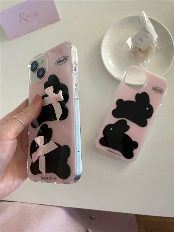 ★iPhone16シリーズ対応　かわいいウサギiPhoneケース ピンク