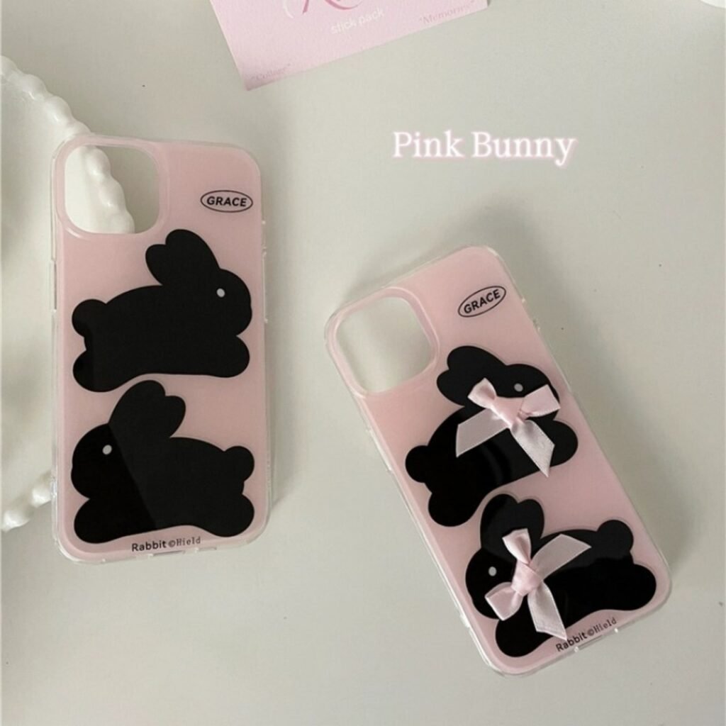 ★iPhone16シリーズ対応 かわいいウサギiPhoneケース ピンク