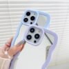 ★iPhone16シリーズ対応　全6カラー  波型可愛いミラーIPhoneケース