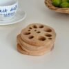 レンコン形木製コースター　韓国風雑貨